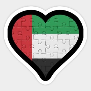 Emirati Jigsaw Puzzle Heart Design - Gift for Emirati With United Arab Emirates Roots Sticker